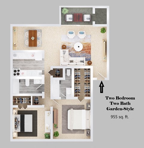2-bedroom floor plan.